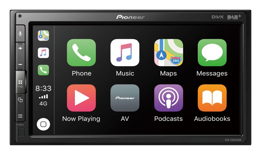 Pioneer SPH-EVO62DAB Modulares Auto Mediacenter mit 6,8"-ClearType-Touchscreen, komfortabler Smartphone-Konnektivität per USB-Kabel, Apple Carplay®, Android Auto™, WebLink®, Waze und Bluetooth®, DAB/DAB+-Digitalradio und 13-Band-Grafikequalizer. - re:tech