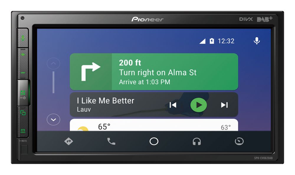 Pioneer SPH-EVO62DAB Modulares Auto Mediacenter mit 6,8"-ClearType-Touchscreen, komfortabler Smartphone-Konnektivität per USB-Kabel, Apple Carplay®, Android Auto™, WebLink®, Waze und Bluetooth®, DAB/DAB+-Digitalradio und 13-Band-Grafikequalizer. - re:tech