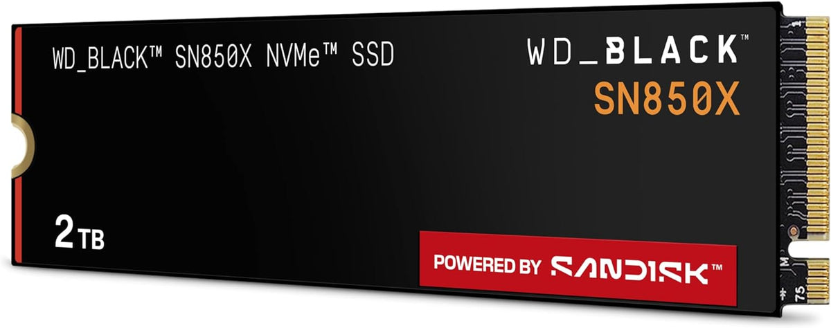 Western Digital WD_BLACK SN850X NVMe SSD 2 TB interne SSD in Schwarz mit PCIe Gen4, schnelle Lese- und Schreibgeschwindigkeiten