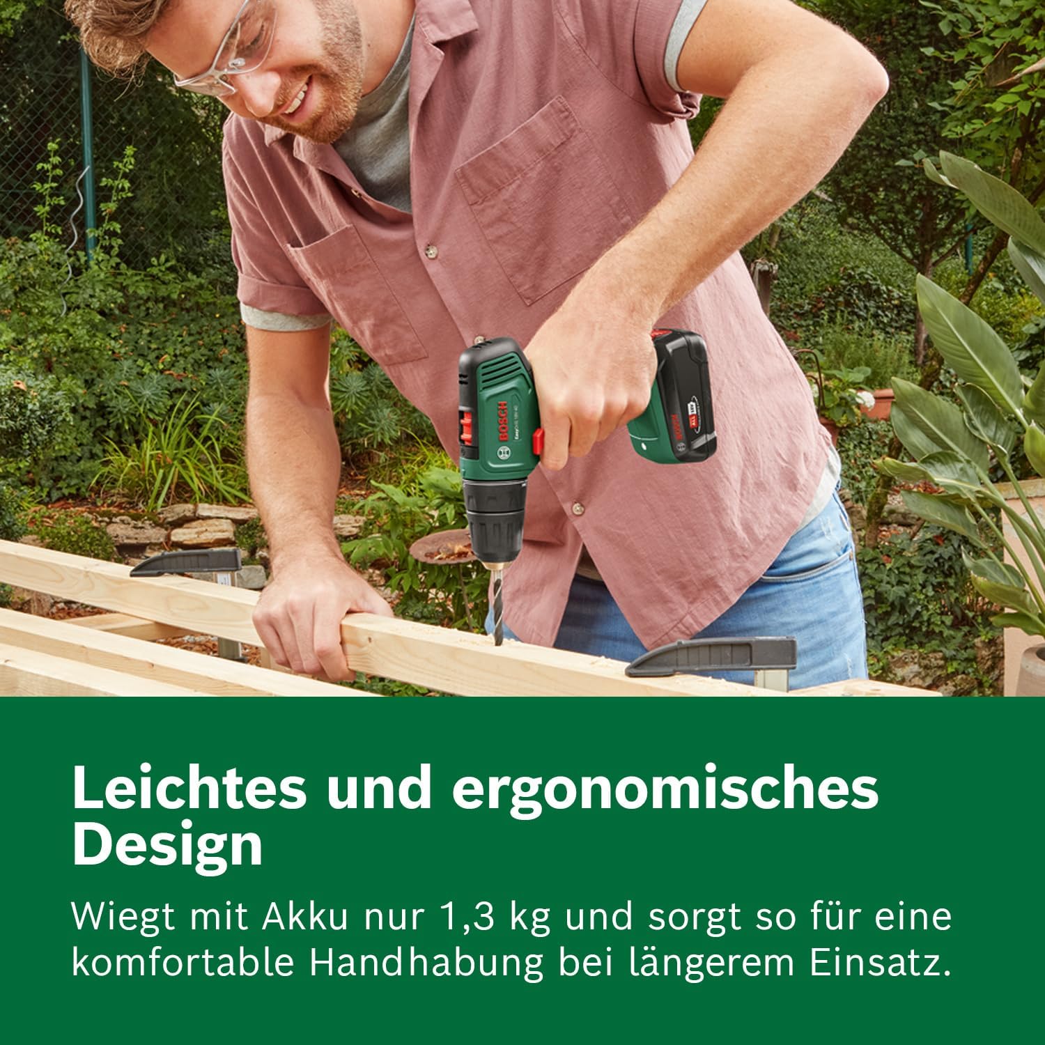Bosch EasyDrill 18V-40 Akku-Bohrschrauber mit 2-Gang-Getriebe und zwei Akkus in Koffer, kompakte Elektrowerkzeug.