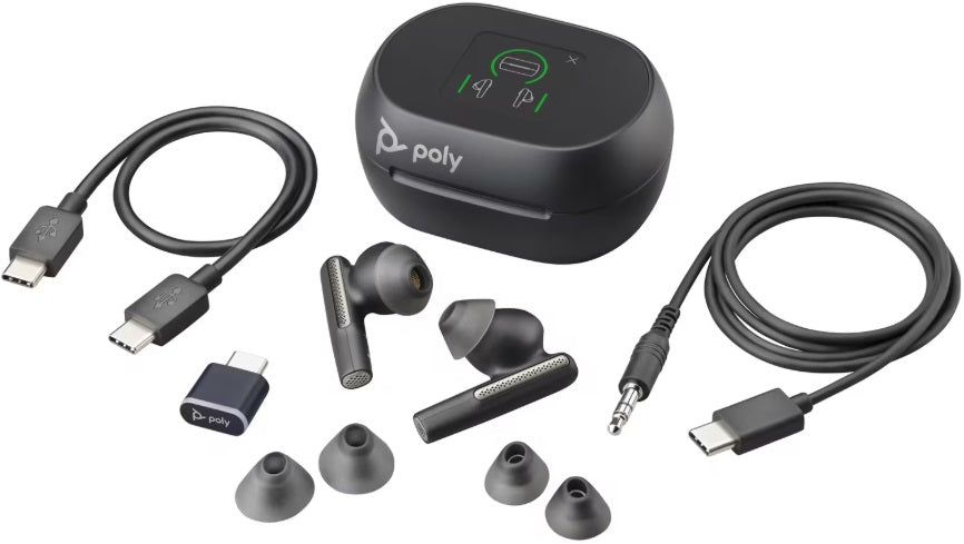 HP Poly Voyager Free 60+ UC – Premium True Wireless Headset mit Touchscreen-Case & ANC - re:tech