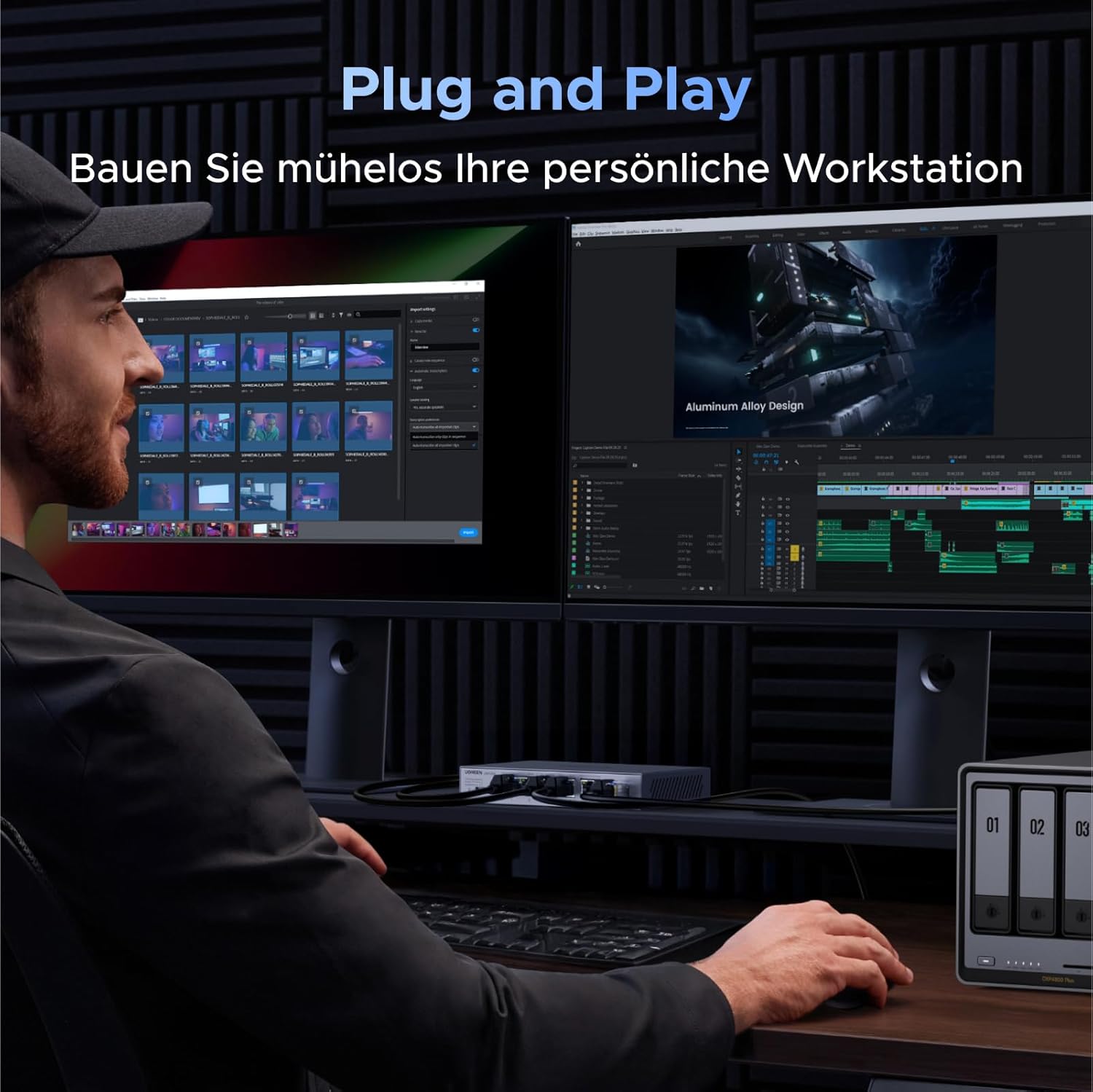 UGREEN CM753 2.5G LAN Switch mit 5X 2.5G Ports+1X10G SFP+ ,Unmanaged Netzwerk Switch für Computer,NAS,Server,WiFi 6 AP, Schnelle Datenübertragung,Desktop/Wandmontage Metallgehäuse - re:tech