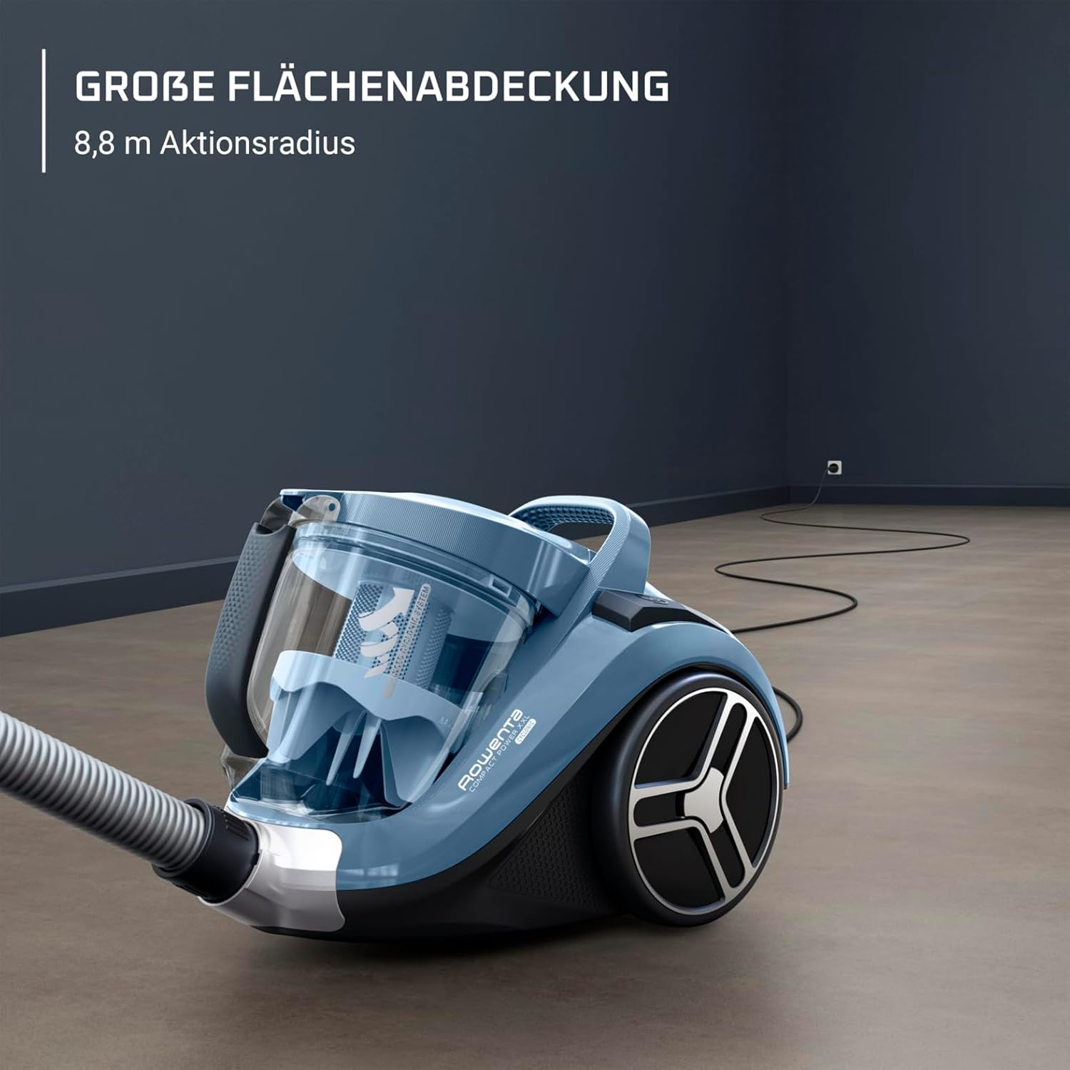 Rowenta Compact Power XXL RO4871EA - Bodenstaubsauger 2,5 Liter-Fassungsvermögen, kompaktes Design, EffiTech Motor, einfach zu entleeren, Staubsauger starke Saugleistung, 6,2-Meter-Netzkabel - re:tech