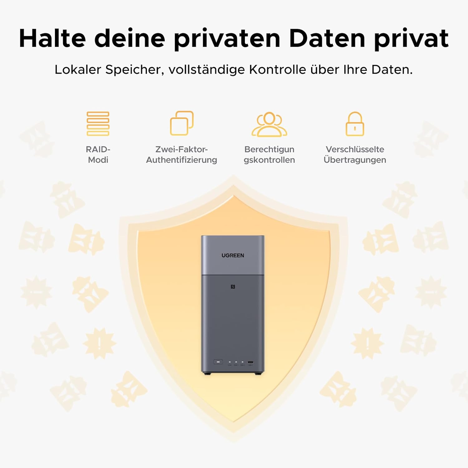 UGREEN NASync DH2300 2 Bay Desktop NAS, NFC Tap zum Verbinden, KI Fotoalbum, 4K Persönliche Videothek, Einsteigerfreundliches NAS-System, Heim-NAS-Server mit 1GbE-LAN und 4GB RAM (Diskless) - re:tech