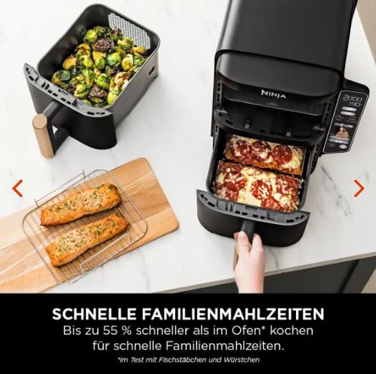 Gefüllte Frittierkörbe mit korrespondierender Kochzeit-Anzeige