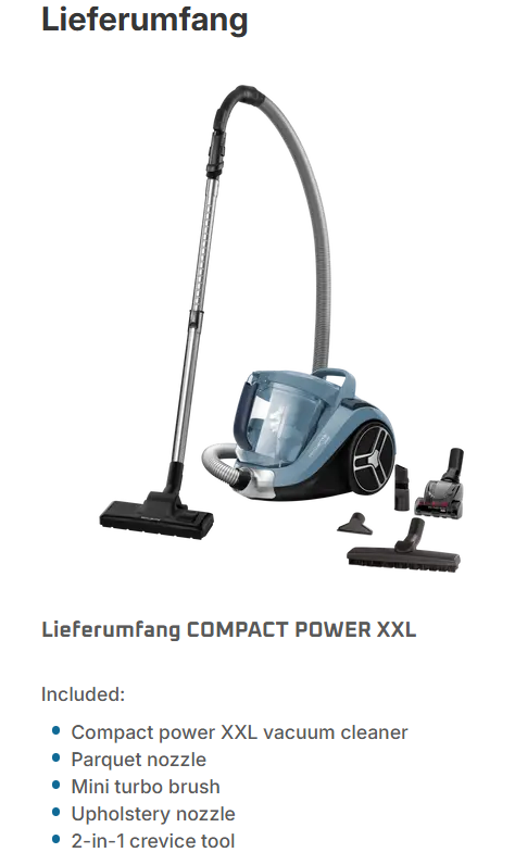 Rowenta Compact Power XXL RO4871EA - Bodenstaubsauger 2,5 Liter-Fassungsvermögen, kompaktes Design, EffiTech Motor, einfach zu entleeren, Staubsauger starke Saugleistung, 6,2-Meter-Netzkabel - re:tech