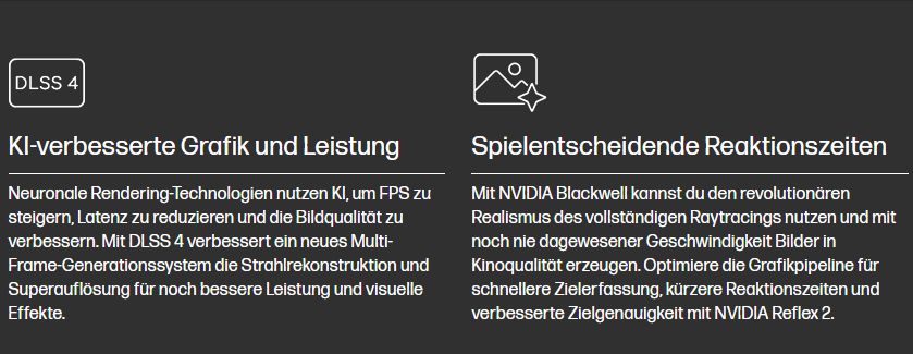 Textgrafik mit Fokus auf Speicher, Konnektivität und Betriebssystem des Laptops