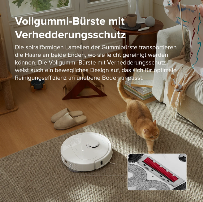 Vergleich der Saugkraft mit älterem Modell, Darstellung mit Luftstrom-Animationen