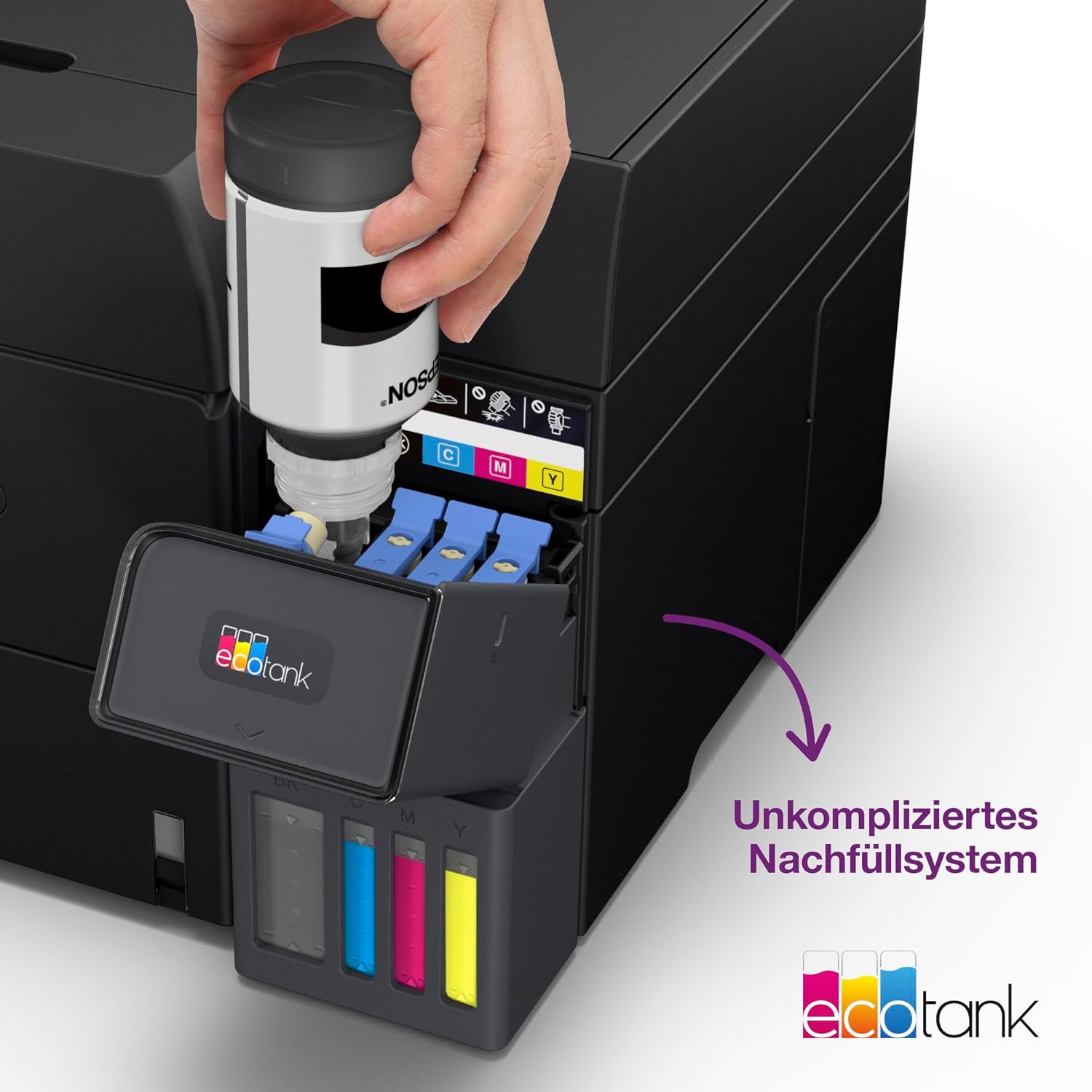 Epson EcoTank ET-4950 A4-Drucker mit Wi-Fi, Duplex, automatischem Dokumenteneinzug, Scan, Kopieren und Fax, Tintentank inklusive
