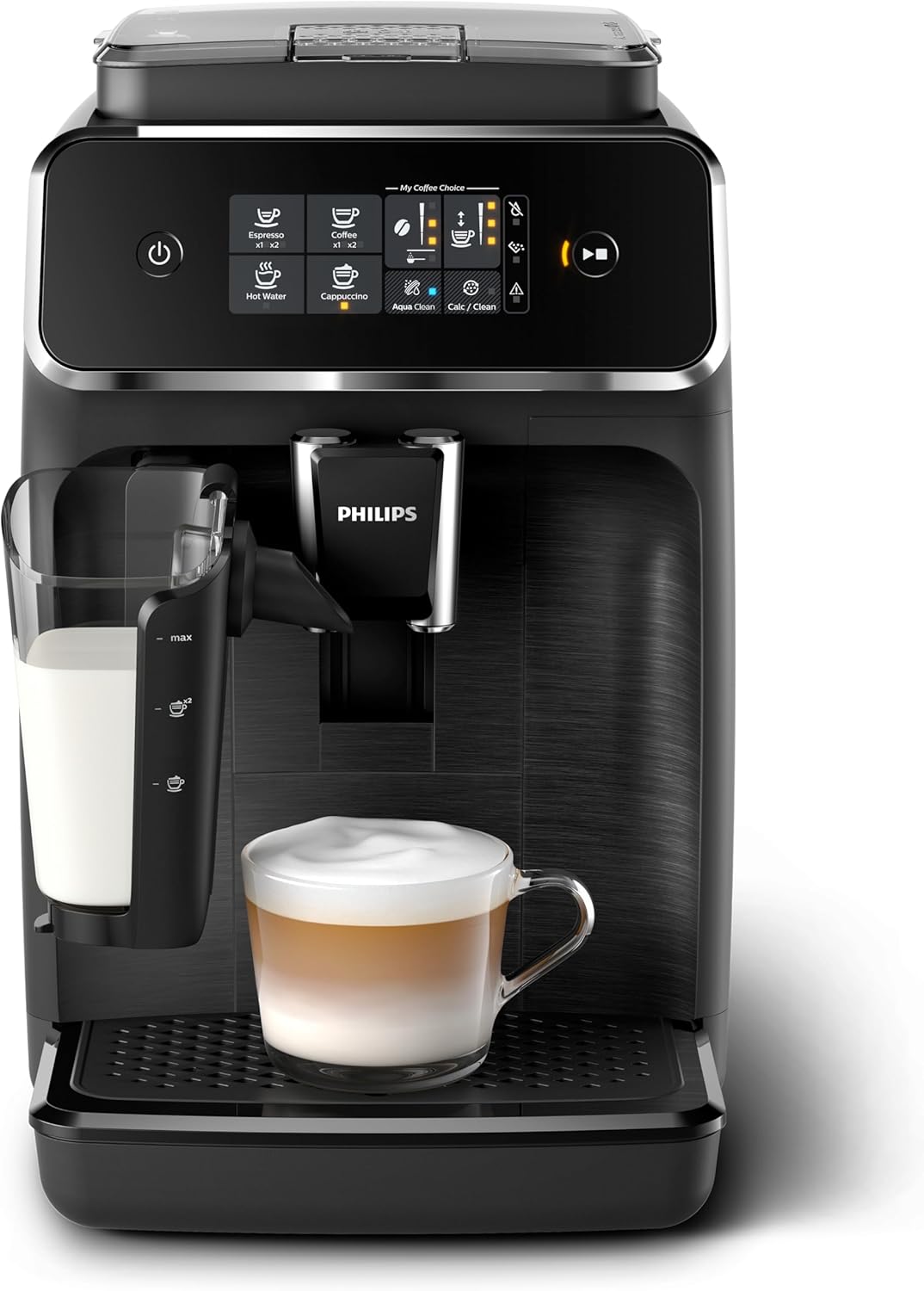 Philips Kaffeevollautomat Series 2200 EP2230/10 mit LatteGo, Keramik-Mahlwerk und drei Kaffeespezialitäten, Nahaufnahme