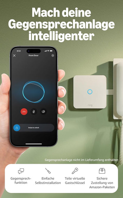 Ring Intercom Audio | Mach deine Gegensprechanlage intelligenter | Audio-Streaming, virtuelle Schlüssel und Fernzugriff | Zur Selbstinstallation