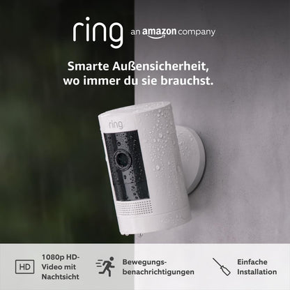 Ring Außenkamera Akku (Stick Up Cam Battery) | Überwachungskamera aussen mit 1080p-HD-Video, WLAN, witterungsbeständig, geeignet für dein Haus & Grundstück | Alexa-kompatible Sicherheitskamera