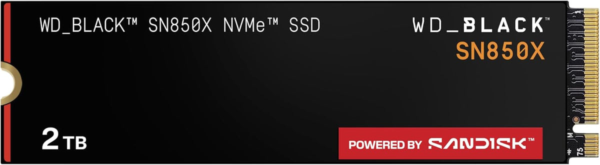 Western Digital WD_BLACK SN850X NVMe SSD 2 TB, interne PCIe Gen4 SSD in Schwarz, schnelle Lese- und Schreibgeschwindigkeiten