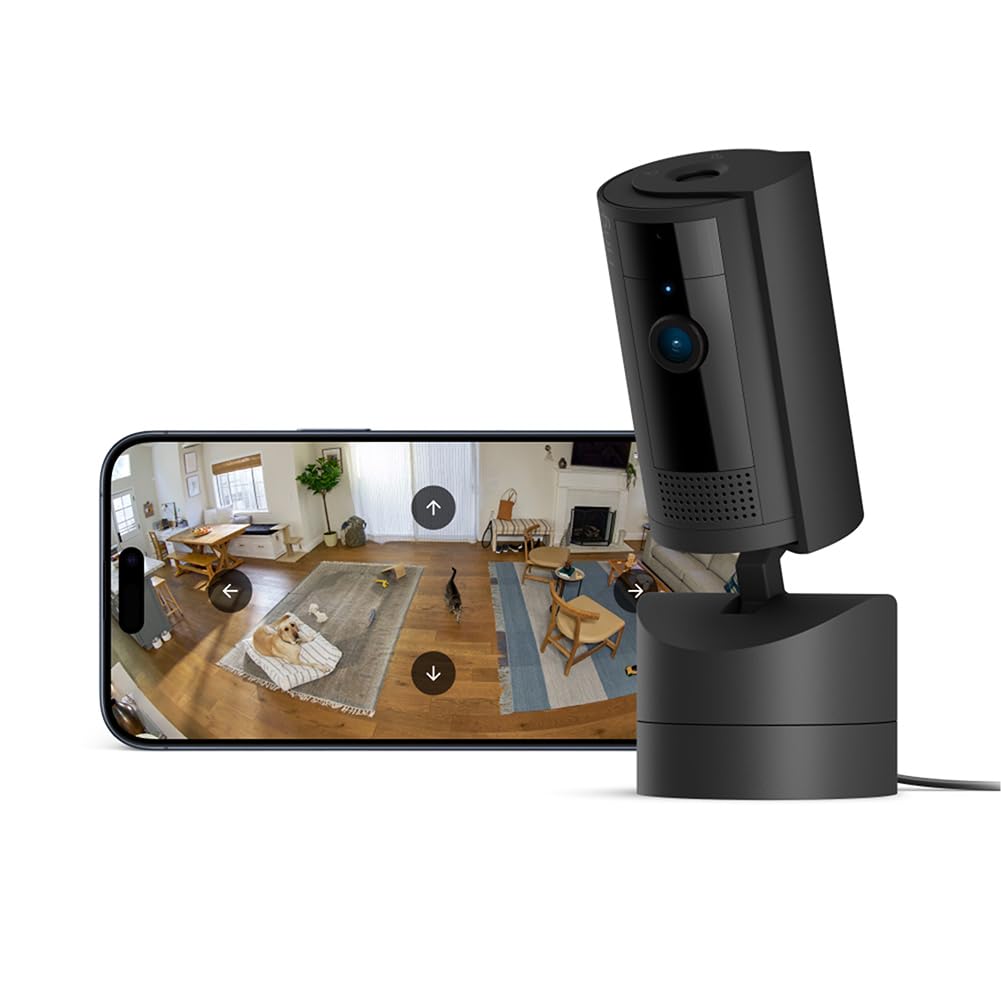 Bewegliche Ring-Innenkamera (Pan-Tilt Indoor Camera) von Amazon | Plug-in-Sicherheitskamera für Haustierbesitzer | 360° schwenkbar, 169° neigbar | 30 Tage Ring Protect