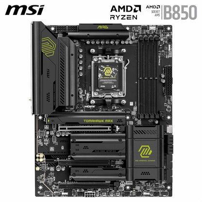 MSI MAG B850 Tomahawk MAX WiFi Mainboard, ATX - Unterstützt AMD Ryzen 9000/8000/7000 Prozessoren, AM5-80A SPS VRM, DDR5 Memory Boost 8400+ MT/s (OC), PCIe 5.0 x16, M.2 Gen5, Wi-Fi 7, 5G LAN