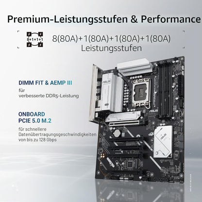 ASUS Prime B860-PLUS WiFi Gaming Mainboard - Intel LGA 1851 - Intel B860 - ATX - DDR5 Speicher - PCIe 5.0 - 1x PCIe 4.0 M.2 - WiFi 6E - Aura Sync