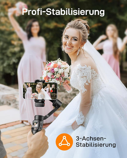 hohem iSteady V3 Ultra Smartphone Gimbal, iPhone Gimbal mit 360° Follow, multimodalem AI-Tracker, 1,22" Touchscreen, Integrierte Verlängerungsstange, iSteady 9.0 Handy Stabilisator für Vlog Tiktok - re:tech
