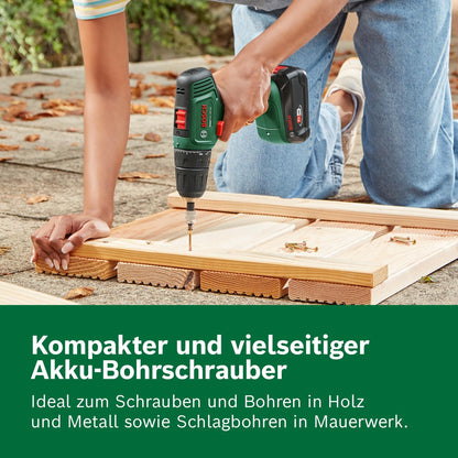 Bosch EasyDrill 18V-40 Akku-Bohrschrauber mit 2-Gang-Getriebe und 2 Akkus im Koffer, compactes Design, vielseitiges Werkzeug