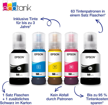 Epson EcoTank ET-4950 A4-Multifunktionsdrucker mit Wi-Fi & AirPrint Tintentank, automatischem Dokumenteneinzug, Duplexdruck, Scannen, Kopieren & Fax, bis zu 3 Jahre Tinte im Lieferumfang enthalten - re:tech