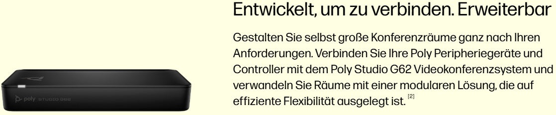 HP Poly Studio G62 – Videokonferenzsystem für professionelle Meetingräume (4K, HDMI, Zoom, Teams) - re:tech