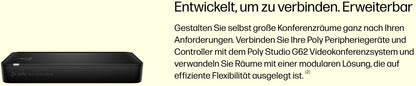 HP Poly Studio G62 – Videokonferenzsystem für professionelle Meetingräume (4K, HDMI, Zoom, Teams) - re:tech