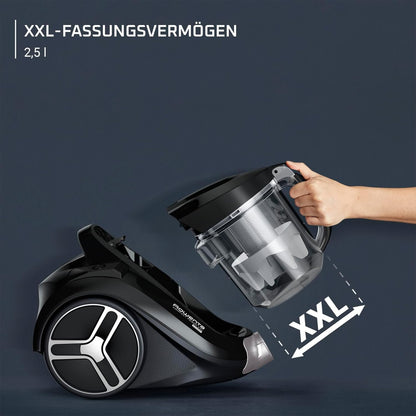 Rowenta Compact Power XXL RO4871EA - Bodenstaubsauger 2,5 Liter-Fassungsvermögen, kompaktes Design, EffiTech Motor, einfach zu entleeren, Staubsauger starke Saugleistung, 6,2-Meter-Netzkabel - re:tech