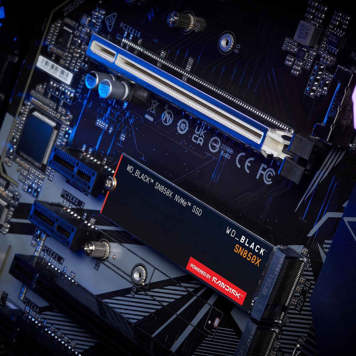 Western Digital WD_BLACK SN850X NVMe SSD 2 TB interne SSD in Schwarz mit PCIe Gen4, schnelle Lese- und Schreibgeschwindigkeit