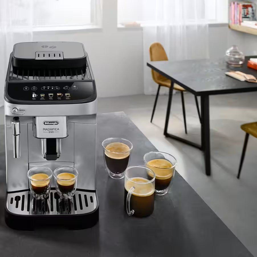 De'Longhi Magnifica Evo ECAM290.31.SB Kaffeevollautomat mit Milchaufschäumer – Silber/Schwarz