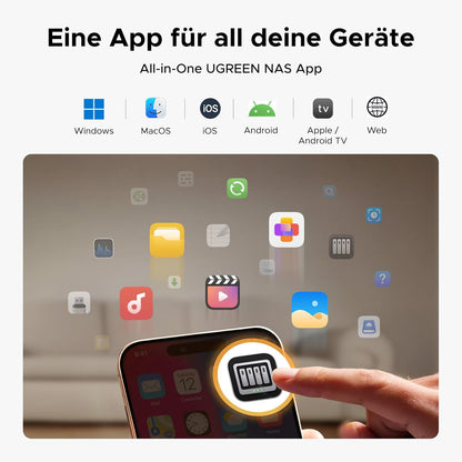 UGREEN NASync DH2300 2 Bay Desktop NAS, NFC Tap zum Verbinden, KI Fotoalbum, 4K Persönliche Videothek, Einsteigerfreundliches NAS-System, Heim-NAS-Server mit 1GbE-LAN und 4GB RAM (Diskless) - re:tech
