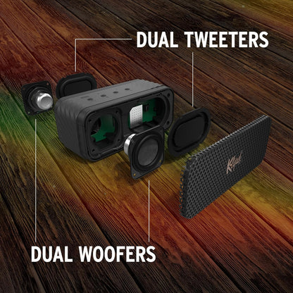 Klipsch Nashville Tragbarer Bluetooth-Lautsprecher, IP67-Standard, Wasser- und staubabweisend, 24 Stunden Akkulaufzeit, Bluetooth 5.3, Verstellbarer und Abnehmbarer Tragegurt, Schwarz. - re:tech