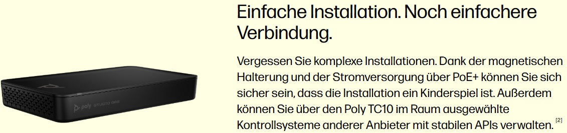 HP Poly Studio G62 – Videokonferenzsystem für professionelle Meetingräume (4K, HDMI, Zoom, Teams) - re:tech