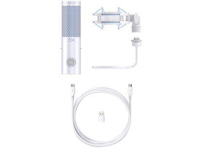 HP HyperX QuadCast 2 USB-Mikrofon (Frost) – AN1D9AA, Studio‑Qualität & RGB - re:tech