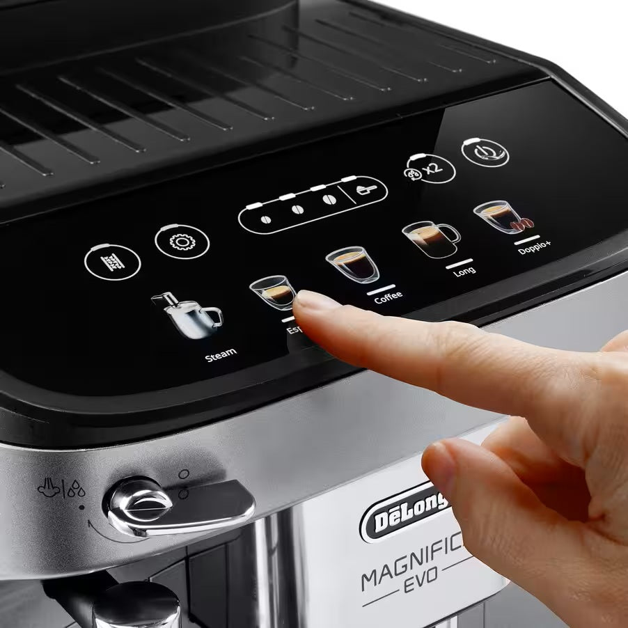De'Longhi Magnifica Evo ECAM290.31.SB Kaffeevollautomat mit Milchaufschäumer – Silber/Schwarz