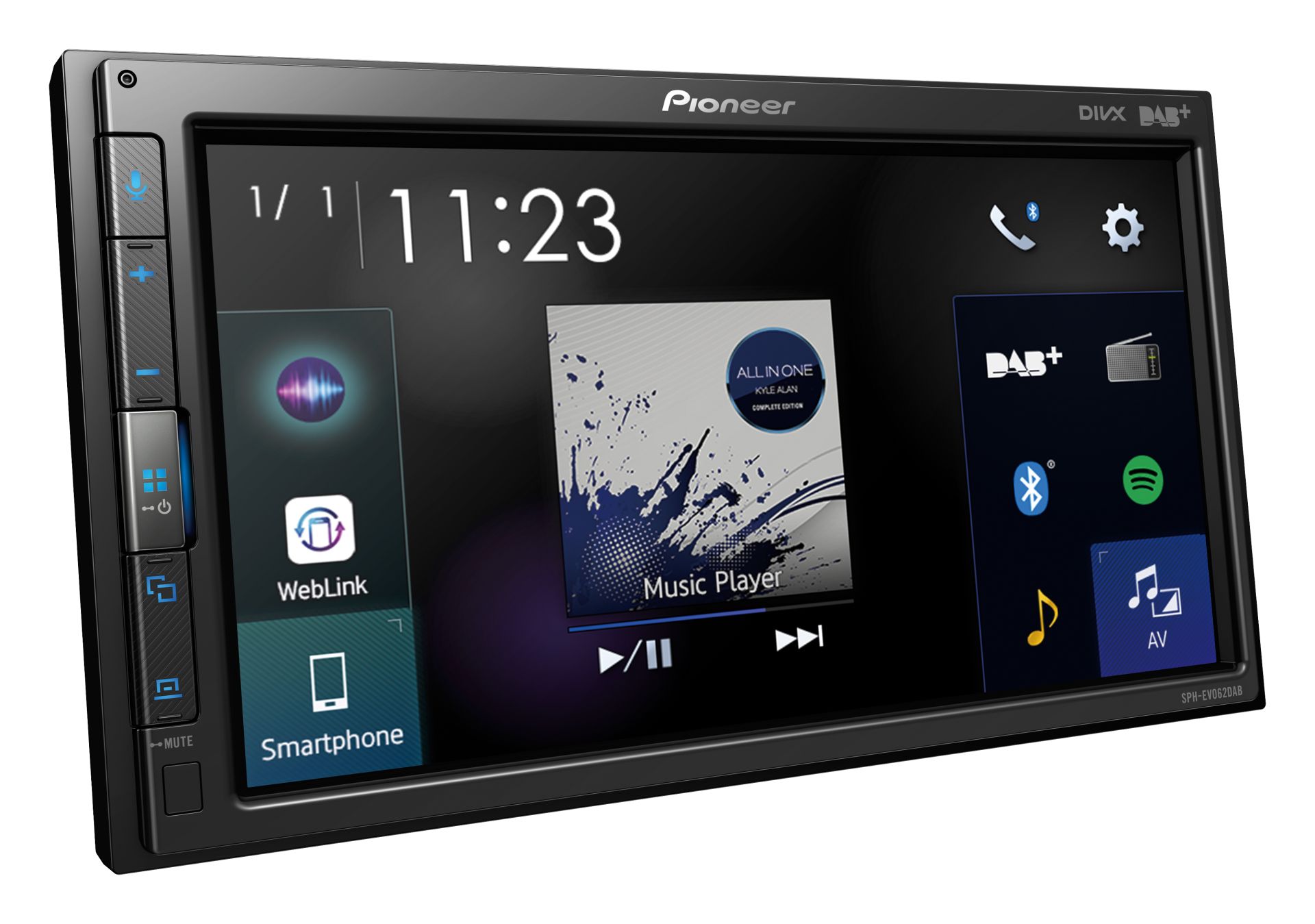 Pioneer SPH-EVO62DAB Modulares Auto Mediacenter mit 6,8"-ClearType-Touchscreen, komfortabler Smartphone-Konnektivität per USB-Kabel, Apple Carplay®, Android Auto™, WebLink®, Waze und Bluetooth®,  DAB/DAB+-Digitalradio und 13-Band-Grafikequalizer. - re:tech