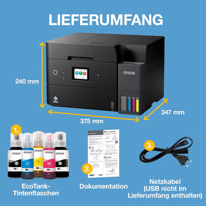 Epson EcoTank ET-4950 Drucker mit Wi-Fi, automatischem Dokumenteneinzug, Duplex, Scannen, Kopieren und Fax, Tinte inklusive