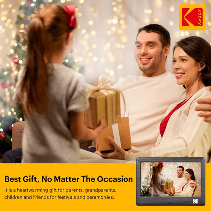 KODAK 7 Zoll Digitaler Bilderrahmen RDPF-708c, Elektronischer Fotorahmen, IPS-Bildschirm, Foto/Musik/Video Player/Kalender/Alarm, Unterstützung USB Oder SD Karte, Automatisch Drehende, mit Fernbedienung - re:tech