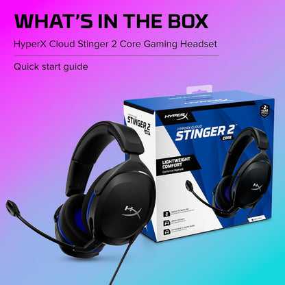 HyperX Cloud Stinger 2 Core Gaming-Headset für PlayStation, schwarz, Over-Ear, 40mm-Treiber, Mikrofon, 3,5-mm-Klinke, leicht