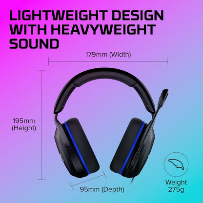 HyperX Cloud Stinger 2 Core Gaming-Headset für PlayStation, schwarz, Over-Ear, 40mm-Treiber, mikrofon, 3,5-mm-Klinke, leicht