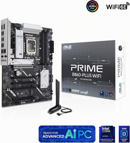 ASUS Prime B860-PLUS WiFi Gaming Mainboard - Intel LGA 1851 - Intel B860 - ATX - DDR5 Speicher - PCIe 5.0 - 1x PCIe 4.0 M.2 - WiFi 6E - Aura Sync