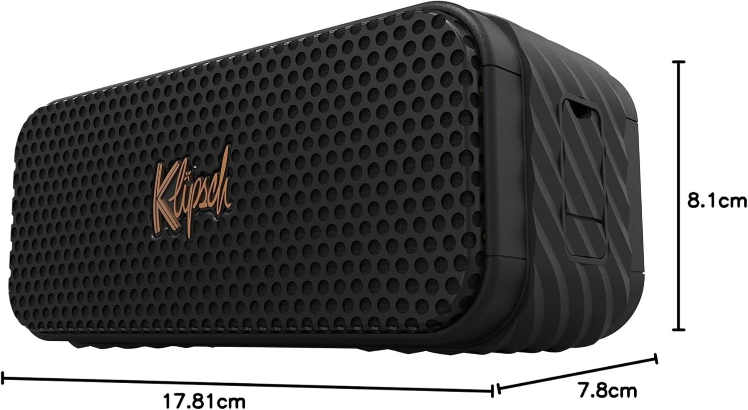 Klipsch Nashville Tragbarer Bluetooth-Lautsprecher, IP67-Standard, Wasser- und staubabweisend, 24 Stunden Akkulaufzeit, Bluetooth 5.3, Verstellbarer und Abnehmbarer Tragegurt, Schwarz. - re:tech