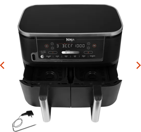 Geöffneter Ninja Airfryer mit beiden Frittierfächern sichtbar