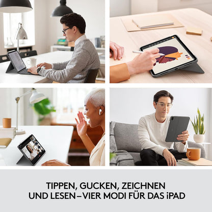 Logitech Combo Touch Tastaturhülle - Folio Touch Case für iPad Air 4. / 5. Generation (QWERTZ)