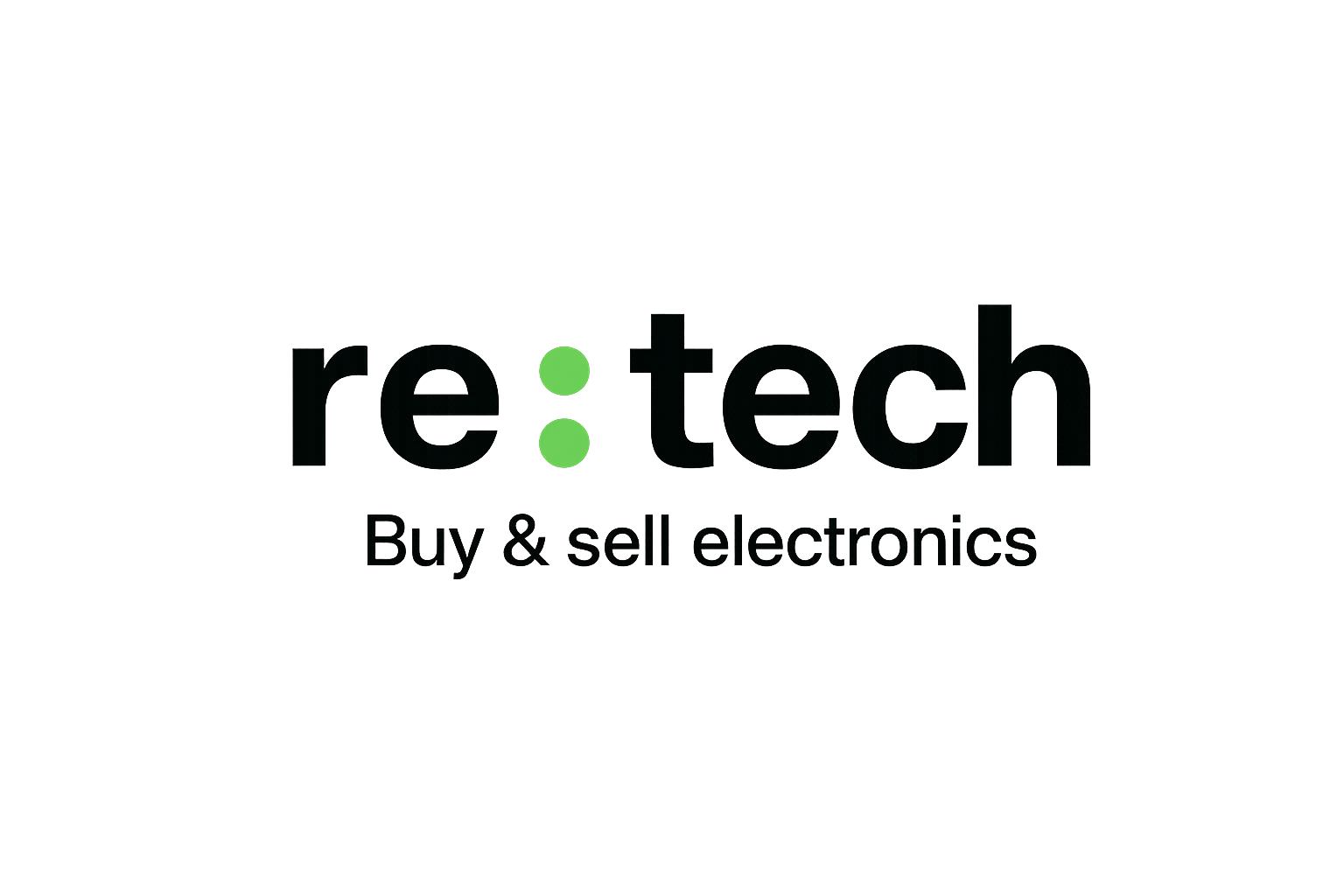 „ReTech Shop Logo – moderner Schriftzug in Grün mit stilisiertem Technik-Icon“  

