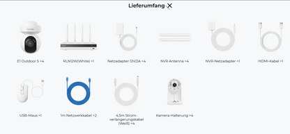 Screenshot der Benutzeroberfläche der Kamera-App mit Einstellungsoptionen und Kameraansicht
