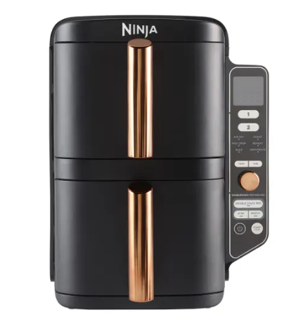 Ninja Airfryer mit DualZone-Technologie und kupferfarbenen Akzenten
