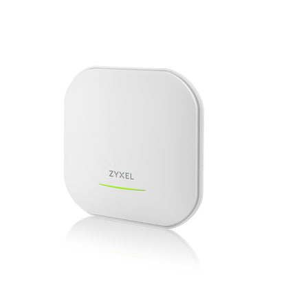 Zyxel NWA220AX‑6E Dual‑Radio Wi‑Fi 6E Access Point mit AXE5400, PoE, NebulaFlex, zeigt das Gerät in Nahaufnahme